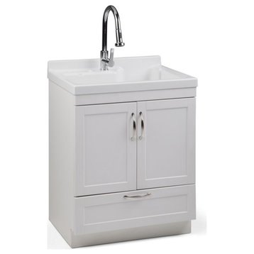 Maile 28 inch Laundry Cabinet with Pull-out Faucet and ABS Sink