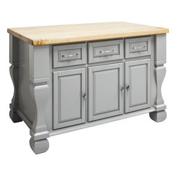 Tuscan Grey Kitchen Island 53 Inch - Kitchen Islands And Kitchen Carts