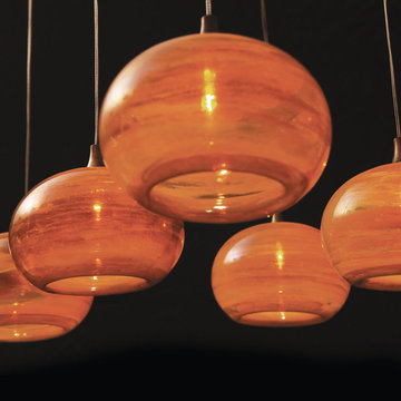 BLOWN GLASS GLOBE PENDANT LIGHTING