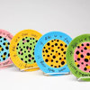 6.13 Inch Diameter Colorful Leopard Print Cake Plates, Set of 4