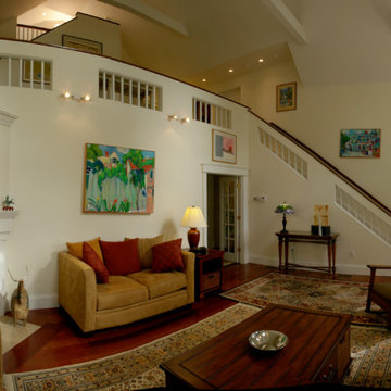 The loft spaces add interest.