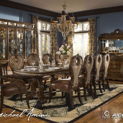 "Michael Amini" Soft Mink 11 PC Dining Room Set, The Sovereign Collection - Furniture