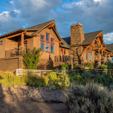 Brasada Ranch home backyard view with private master deck