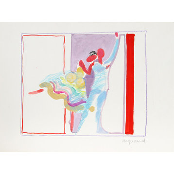 Jean-Jacques Vergnaud, Dancing Couple IV, Gouache Painting