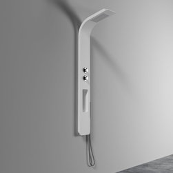 LUSSO STONE STARK STONE RESIN THERMOSTATIC SHOWER PANEL WITH WATERFALL SPOUT - Products