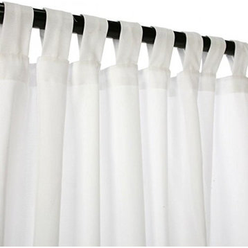 Sunbrella Outdoor Curtain, Tabs, Canvas White, 50"x120"
