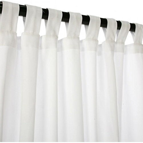 Sunbrella Outdoor Curtain, Tabs, Canvas White, 50"x108"