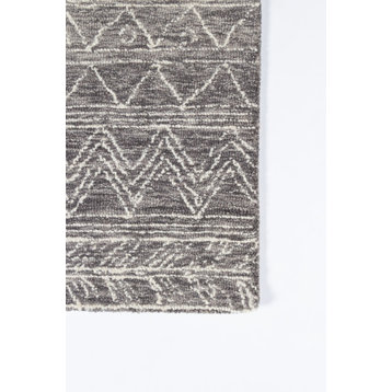 Momeni Mallorca Hand Hooked Wool Gray Area Rug 5'x8'