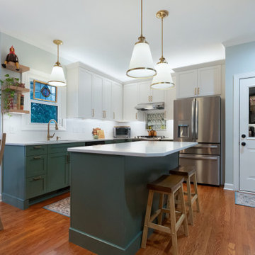 Contemporary Kitchen Remodel Done With New Two-Tone Cabinets