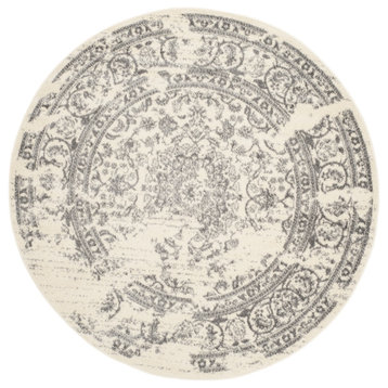 Safavieh Adirondack Collection ADR101 Rug, Ivory/Silver, 4' Round