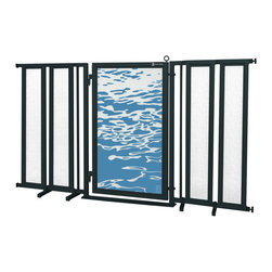 Fusion Gates - Fusion Gate with Healing Waters Design, Black, 71.5"-74" - Dog Gates