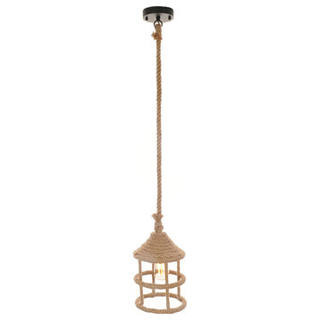 8.5" X 8.5" X 47" Rope  Pendant Lamp