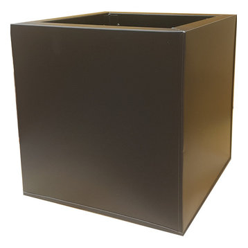 Black Powder Coat Galvanized Cube Zinc Planter, 40x40x40 cm
