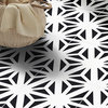 8"x8" Azemour Handmade Cement Tile, Black/White, Set of 12