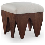 Meridian Furniture - Altair Upholstered Bench, Beige, 18.5" W, Velour Fur Fabric, Brown Finish - Bold and architectural, the Altair beige velour fur fabric upholstered bench combines avant-garde design with plush luxury. The seat is covered in soft velour fur fabric, offering an indulgent texture that invites you to sit and relax. Its distinctive rich brown walnut oak veneer wooden base, featuring sharp, angular legs, brings a sculptural, modern touch to any room.
