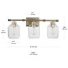 Middleton 5-Piece Brass All-In-One Bathroom Hardware Set 3-Light Fixture