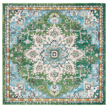 Safavieh Madison Collection MAD473Y Rug, Green/Turquoise, 12' X 12' Square