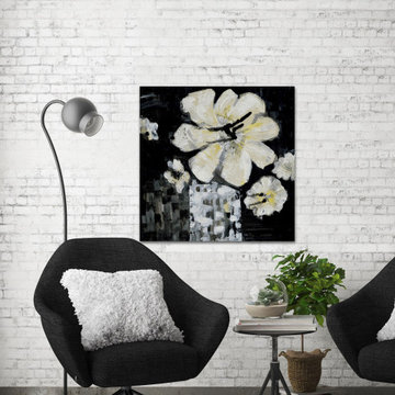 "Abstract Gestural Floral" Painting Print on Wrapped Canvas