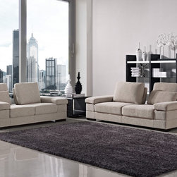 Capri Contemporary Light Beige Fabric Sofa Set - $2501.40 - Living Room Furniture Sets