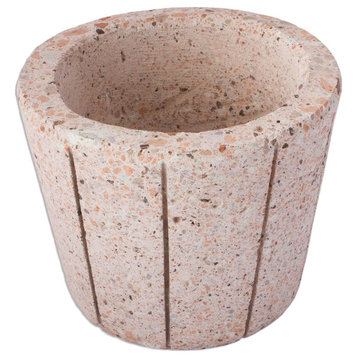 Novica Handmade Verdant Container Reclaimed Stone Flower Pot