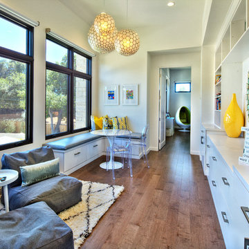 Teen girls' common area between their bedrooms.