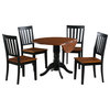 5-Piece 42" Round Dinette Dining Set Wooden Seat Chairs