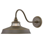 Hinkley Lighting - Troyer 1 Light 12" Tall Outdoor Wall Sconce, Oil Rubbed Bronze - Troyers authentic outdoor collection captures the enduring allure of American farmhouse lighting. Constructed in solid aluminum, Troyers warm and inviting heritage details combine with unique ribbed glass accent and timeless finishes for a classic silhouette.