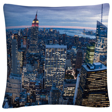 Yakov Agani 'New York City, NY' 16"x16" Decorative Throw Pillow