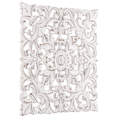 Bianci White Wall Medallions, Set of 2, White