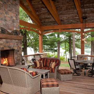 Hybrid Timber Frame Home on the Chain O' Lakes Miner Lake