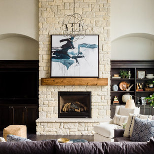 75 Beautiful Beige Family Room With A Wood Stove Pictures Ideas