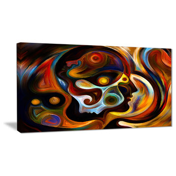 "Perspectives of Inner Paint" Abstract Canvas Artwork, 32"x16"