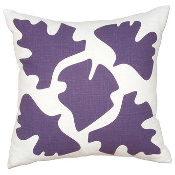 Clovers Linen Pillow, Purple
