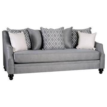 Furniture of America Hollie Transitional Fabric Upholstered Sofa in Gray