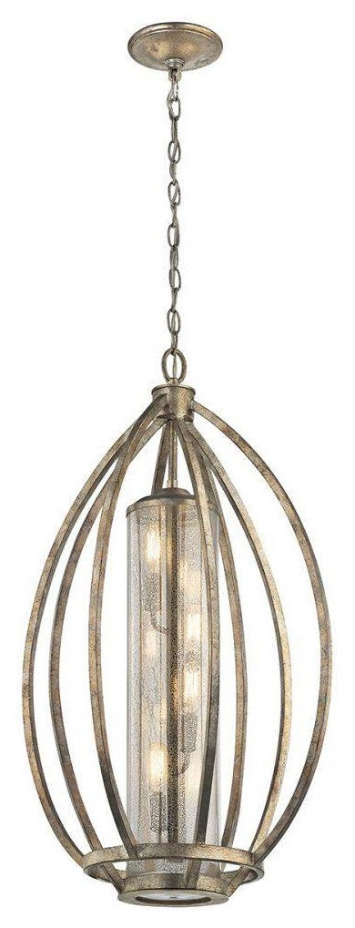 Savanna 4-Light Incandescent Foyer Pendant, Sterling Gold ...