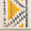 Cali Collection Yellow Gray Cream Tribal Stripes Rug, 4'3"x6'1"