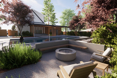 Fire Pit, Pool, and Pool House