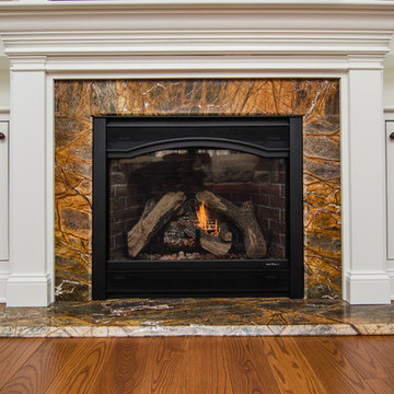 Rainforest Brown Granite Fireplace Surround