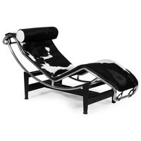 Gravity Cowhide Chaise Lounge, Black, Cowhide Pillow