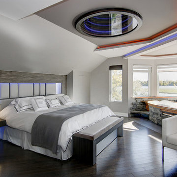 Master bedroom and bathroom