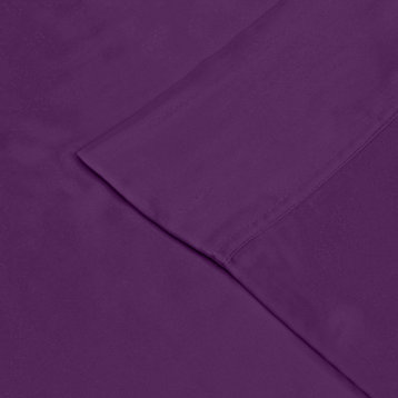 300 Thread Count Solid Durable Pillowcase Cover, Purple, King