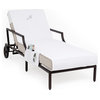 Personalized Standard Chaise Lounge Cover With Side Pockets, White, M