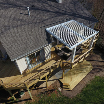 Customized Deck & Patio Expansion with Arcadia Adjustable Pergola