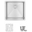 STYLISH 19"L x 18"W Undermount Kitchen Sink Single Bowl with Grid and Strainer