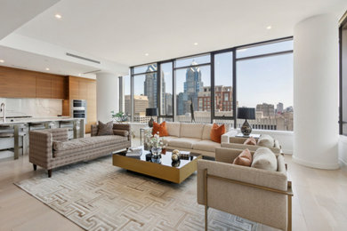 Living room - contemporary living room idea in Philadelphia