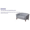 Flash Furniture Leather Reception Loveseat in Gray