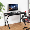 Costway Gaming Desk Computer Table E-Sports K-Shaped W/ Cup Holder Hook New