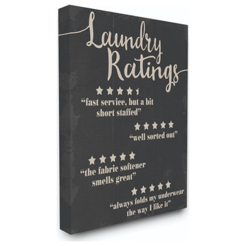 Stupell Industries Laundry Rating Five Star Bathroom Black Funny Word, 30 x 40
