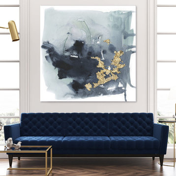 "Cerulean & Gold I" Fine Art Giant Canvas Print, 54"x54"