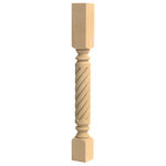 Designs of Distinction - 35-1/4" Roman Classic Roped Kitchen Table Leg, Red Oak - The Roped Roman Classic table leg, crafted to recall the timeless perfection of Roman architecture will add a refined elegance to your kitchen. Measuring 3-1/2" square x 35-1/4" tall, available in red oak, this kitchen island leg is part of the Brown Wood Greco Roman collection. Already sanded and ready to finish or paint. Available as a family of products in various heights to support a table, countertop, bar, or kitchen island, which allows a consistent theme throughout the house.